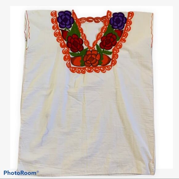 Boho Mexican Tunic Blouse Size Large - Picture 1 of 4